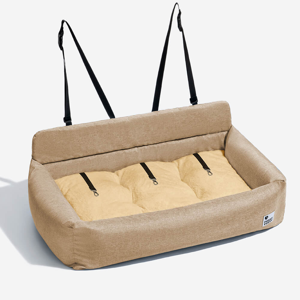 Cama de respaldo para perros durable y lavable tipo cojín de viaje para asiento trasero de automóvil