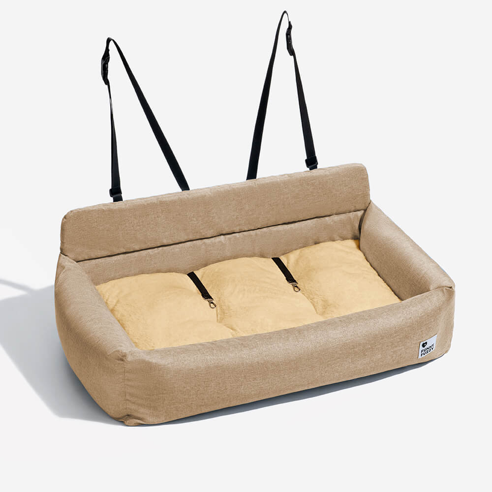 Cama de respaldo para perros durable y lavable tipo cojín de viaje para asiento trasero de automóvil