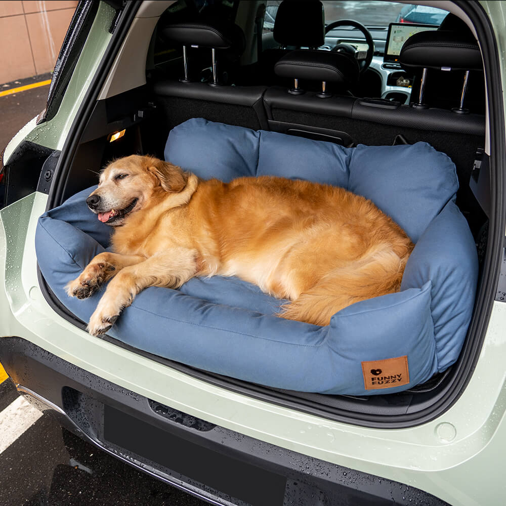 Cama de Asiento Trasero para Perros de Tamaño Mediano a Grande con Refuerzo para Viajes en Coche