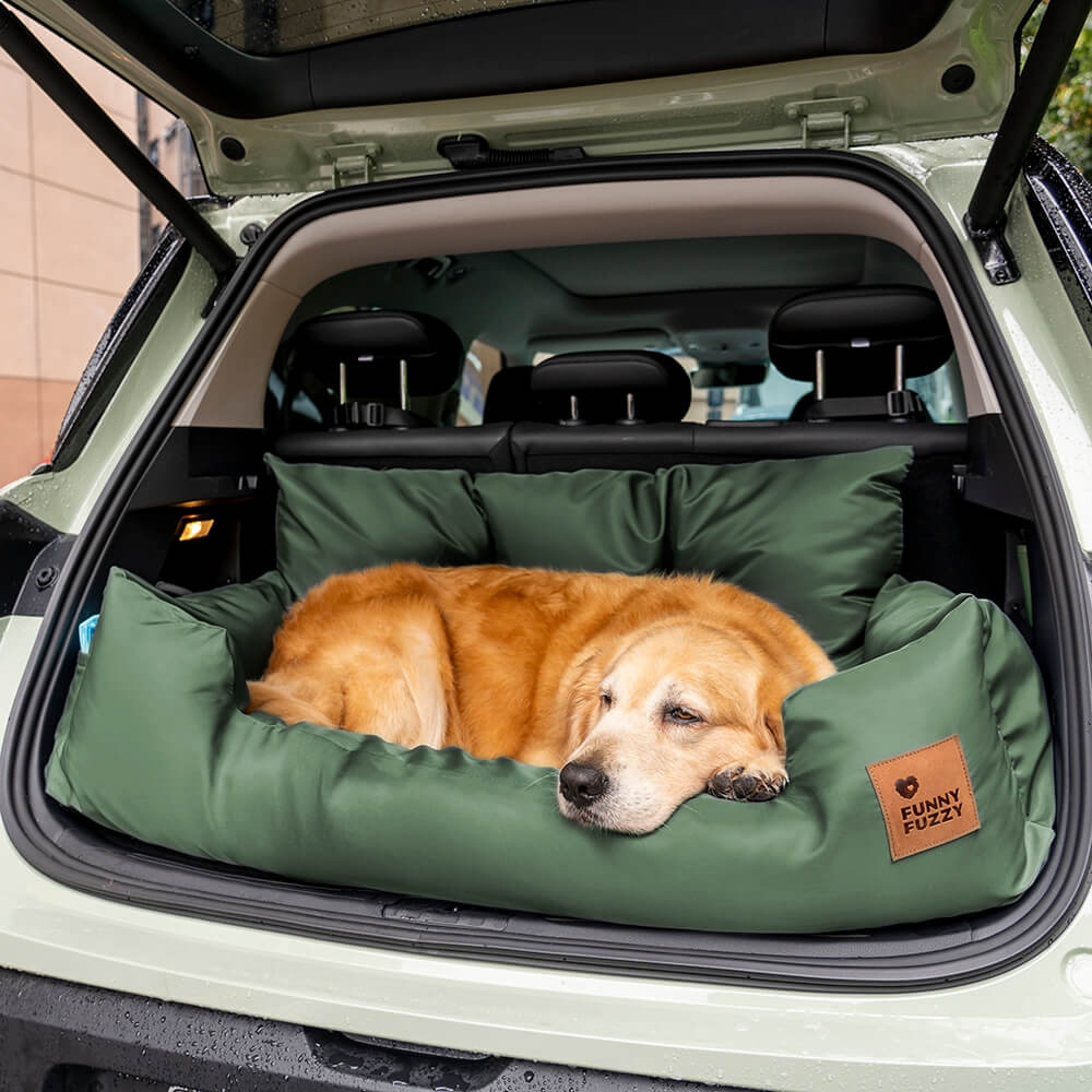 Cama de Asiento Trasero para Perros de Tamaño Mediano a Grande con Refuerzo para Viajes en Coche