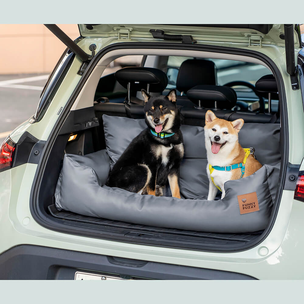 Cama de Asiento Trasero para Perros de Tamaño Mediano a Grande con Refuerzo para Viajes en Coche