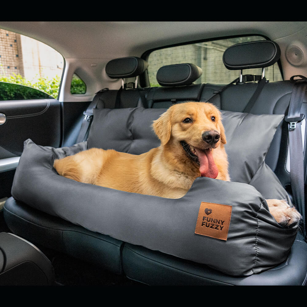 Cama de Asiento Trasero para Perros de Tamaño Mediano a Grande con Refuerzo para Viajes en Coche