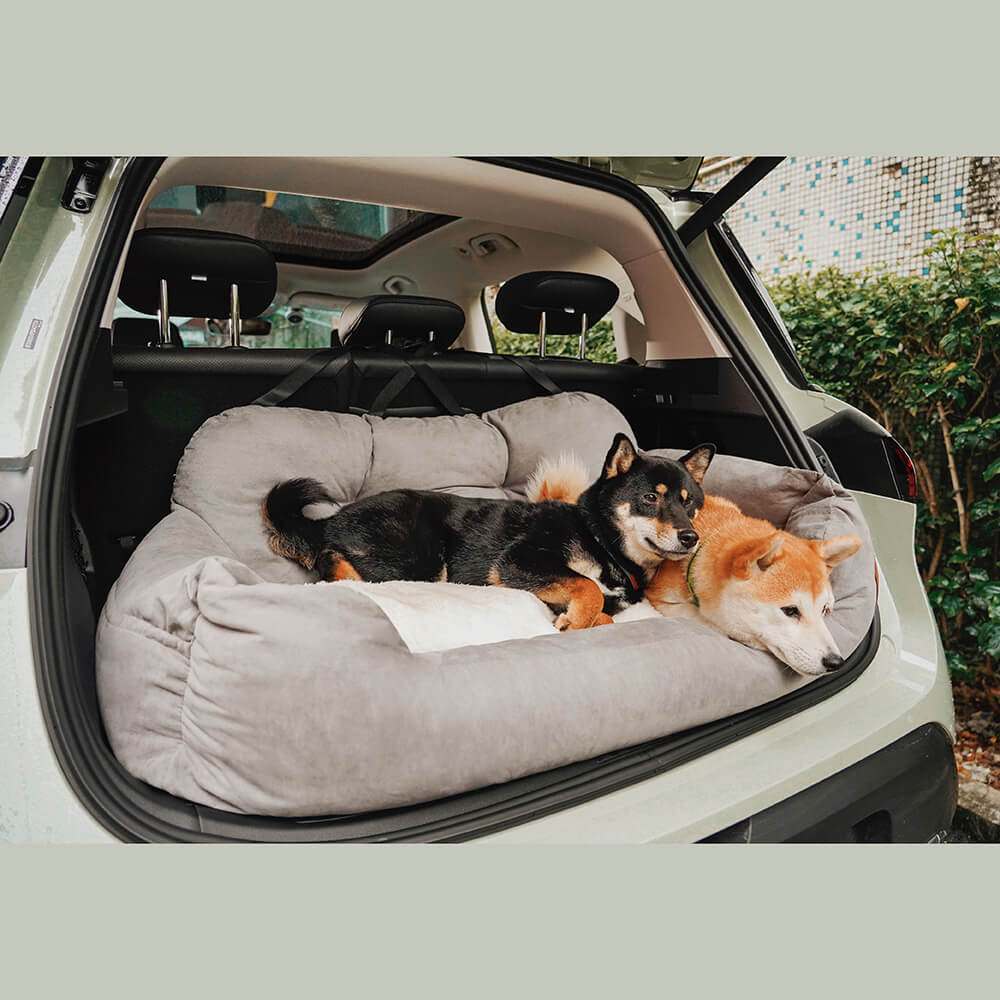 Cama de Asiento Trasero para Perros de Tamaño Mediano a Grande con Refuerzo para Viajes en Coche