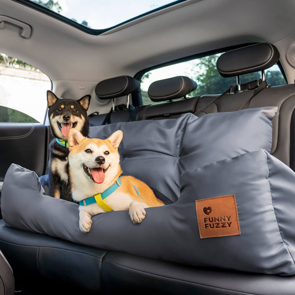 Cama de Asiento Trasero para Perros de Tamaño Mediano a Grande con Refuerzo para Viajes en Coche