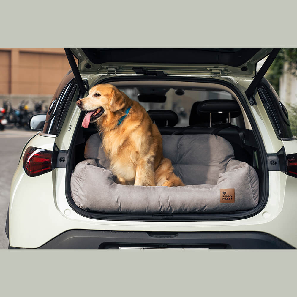 Cama de Asiento Trasero para Perros de Tamaño Mediano a Grande con Refuerzo para Viajes en Coche