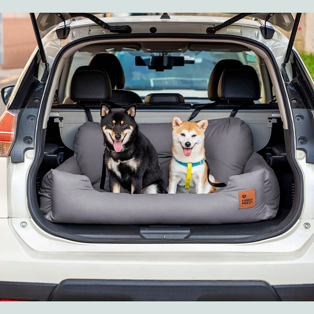 Cama de Asiento Trasero para Perros de Tamaño Mediano a Grande con Refuerzo para Viajes en Coche