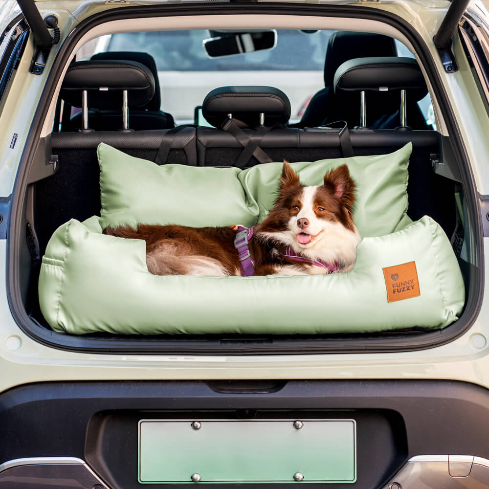 Cama de Asiento Trasero para Perros de Tamaño Mediano a Grande con Refuerzo para Viajes en Coche