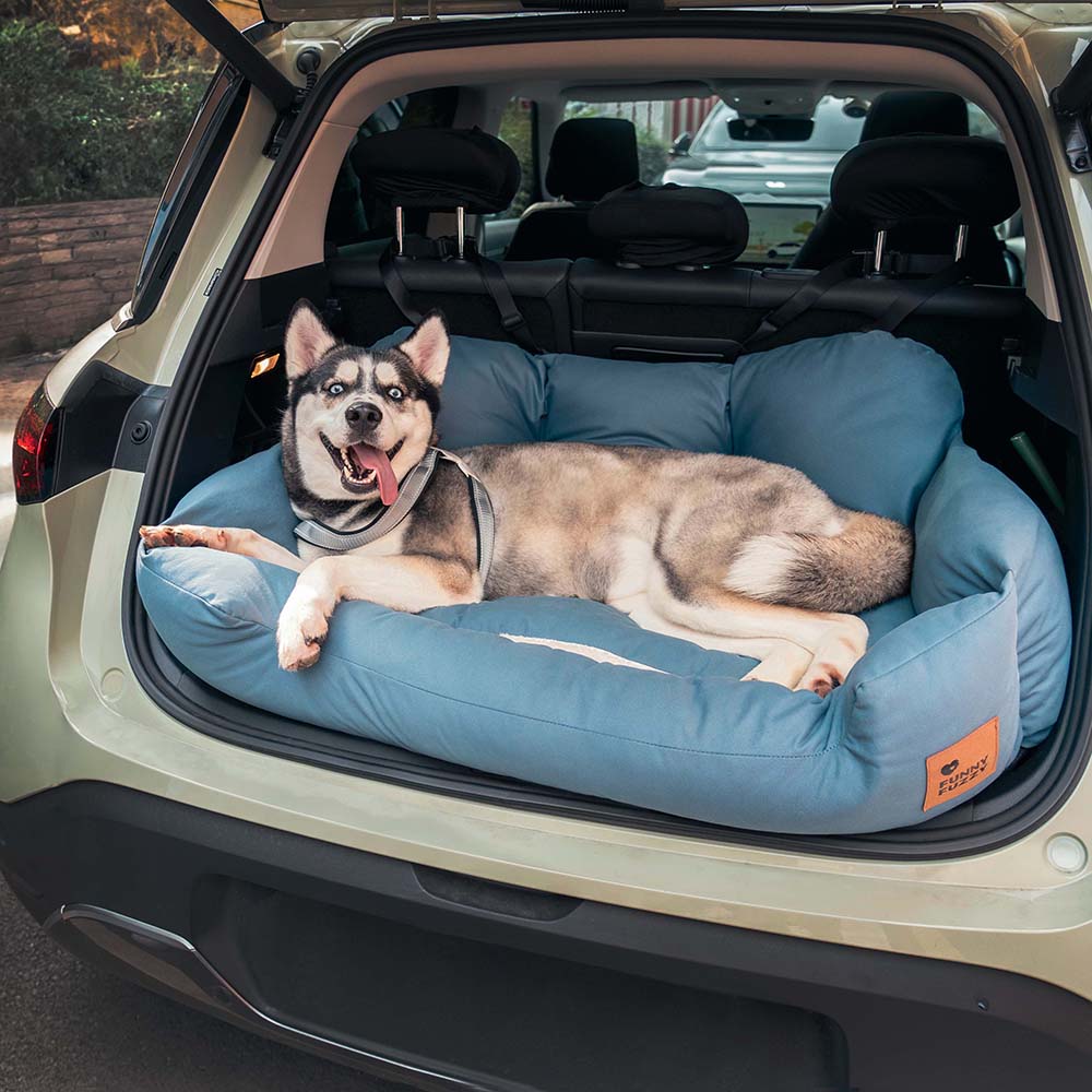 Cama de Asiento Trasero para Perros de Tamaño Mediano a Grande con Refuerzo para Viajes en Coche