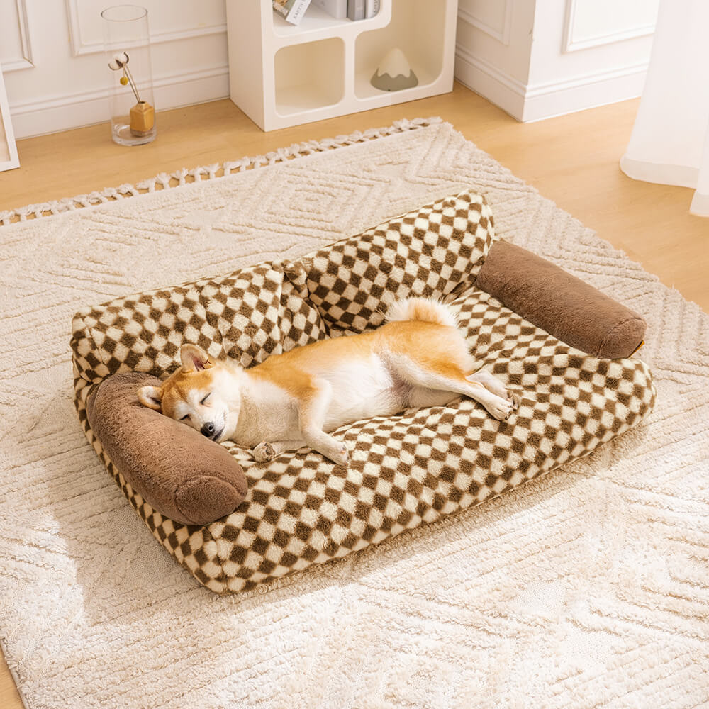 Sofá cama vintage para perros y gatos con diamantes de ocio