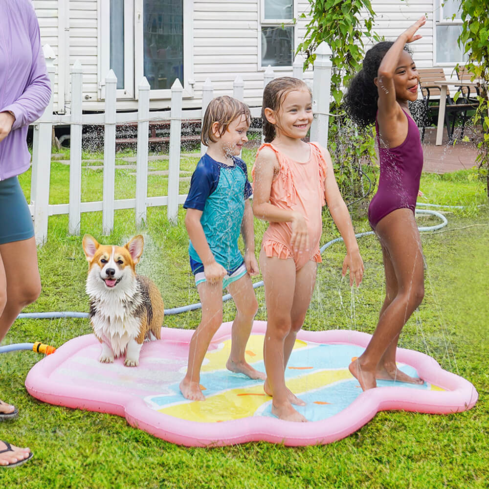 Alfombra de juego para niños con helado, almohadilla rociadora para perros