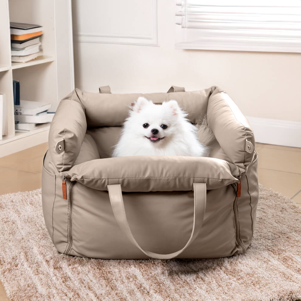 Cama elevada de asiento para perros de cuero sintético de lujo: Urban Voyager