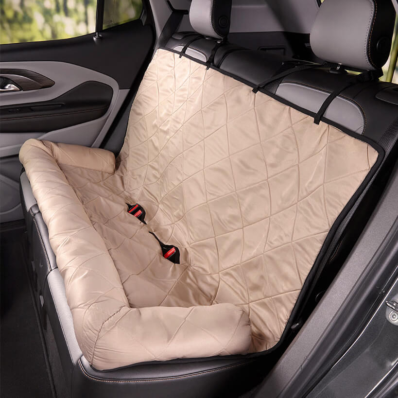 Cama de Asiento Trasero para Perros de Tamaño Mediano a Grande con Refuerzo para Viajes en Coche