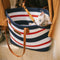 Bolsa de playa de algodón ligero de algodón liviano hecho a mano- Vacaciones de verano