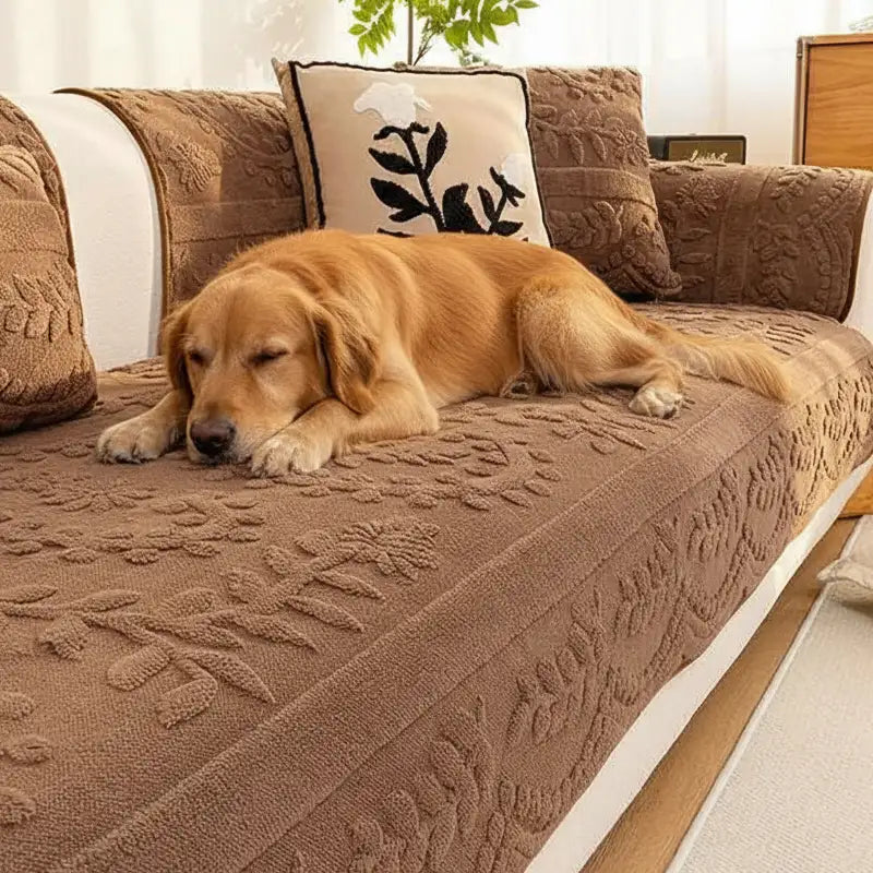 Chenille Art Corrugated Breatable No-Slip Couch Cover Coach