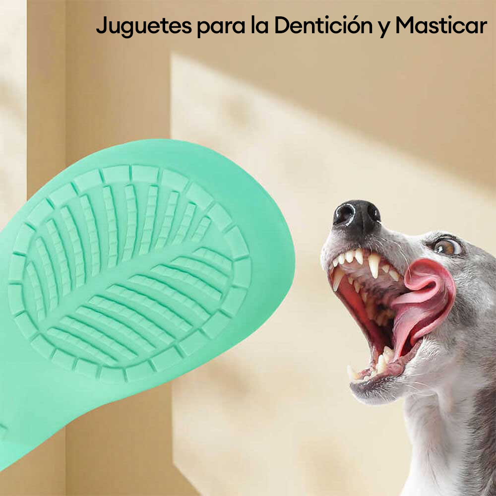 Juguete interactivo duradero para limpiar los dientes de perro con chirriador de látex