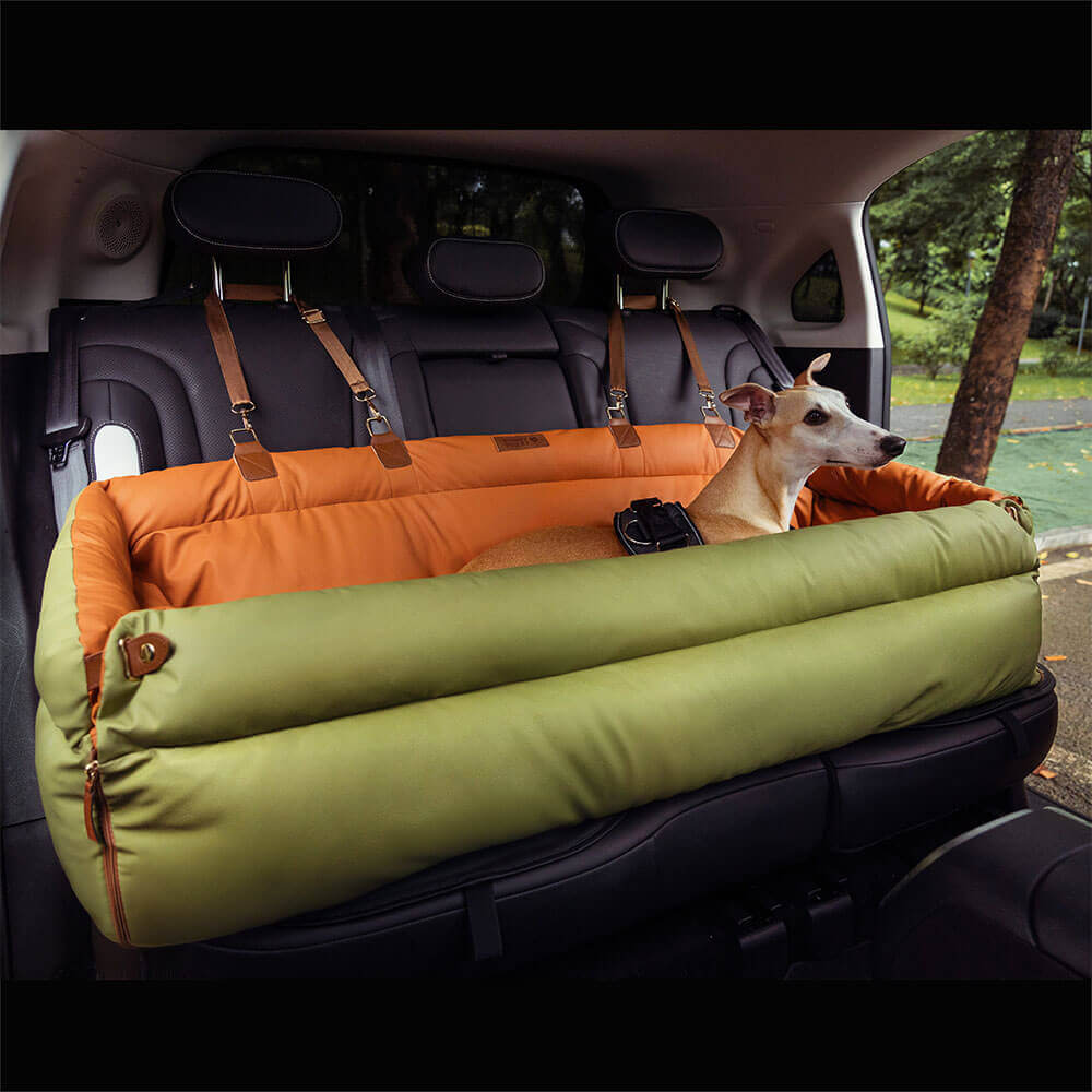 Cama elevadora grande de lujo con asiento de coche para perros de piel sintética - Urban Voyager