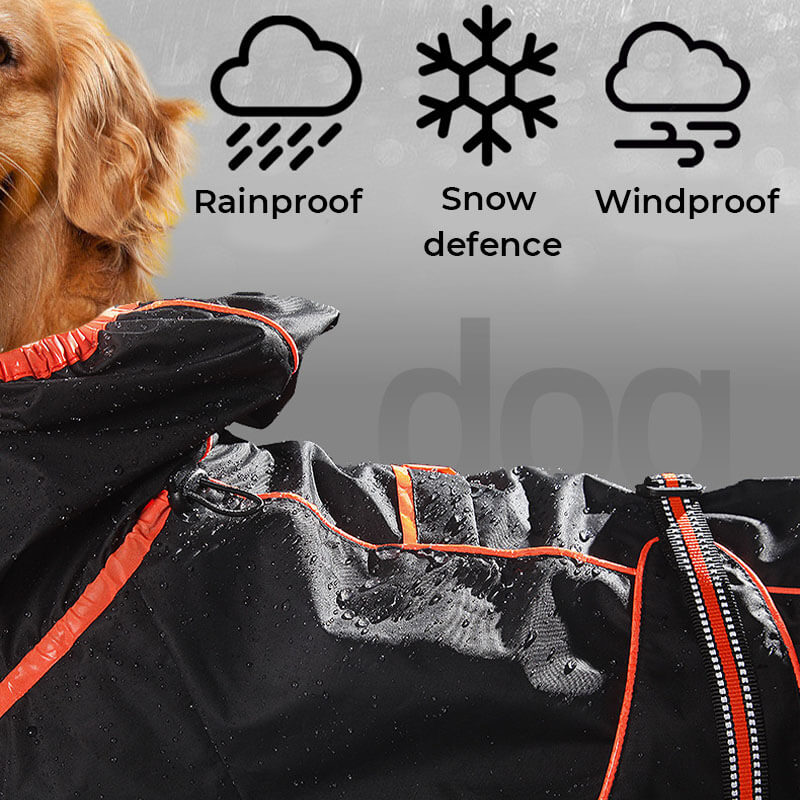 Chaqueta impermeable para exteriores para perros grandes, impermeable, ajustable, para lluvia