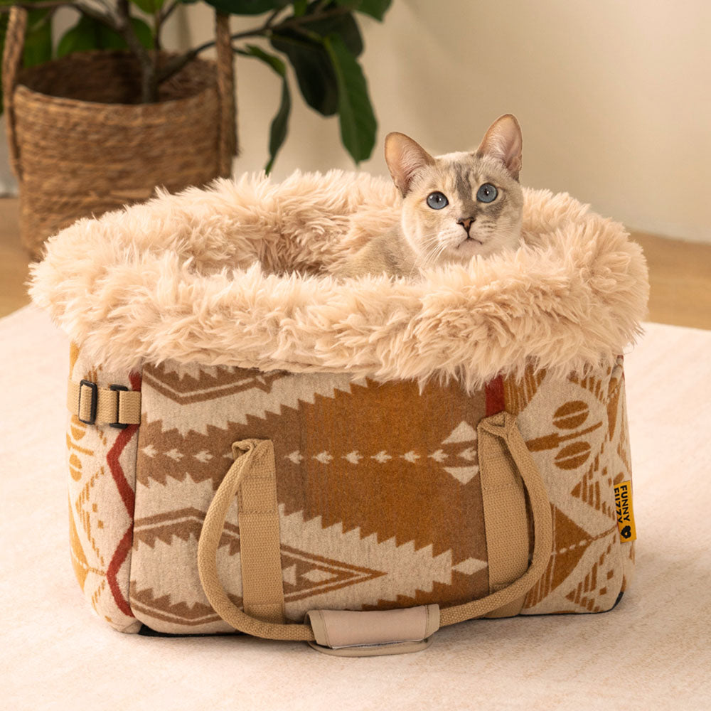 Transportín para gatos bohemio indie reversible y apto para todas las estaciones - Wondernap