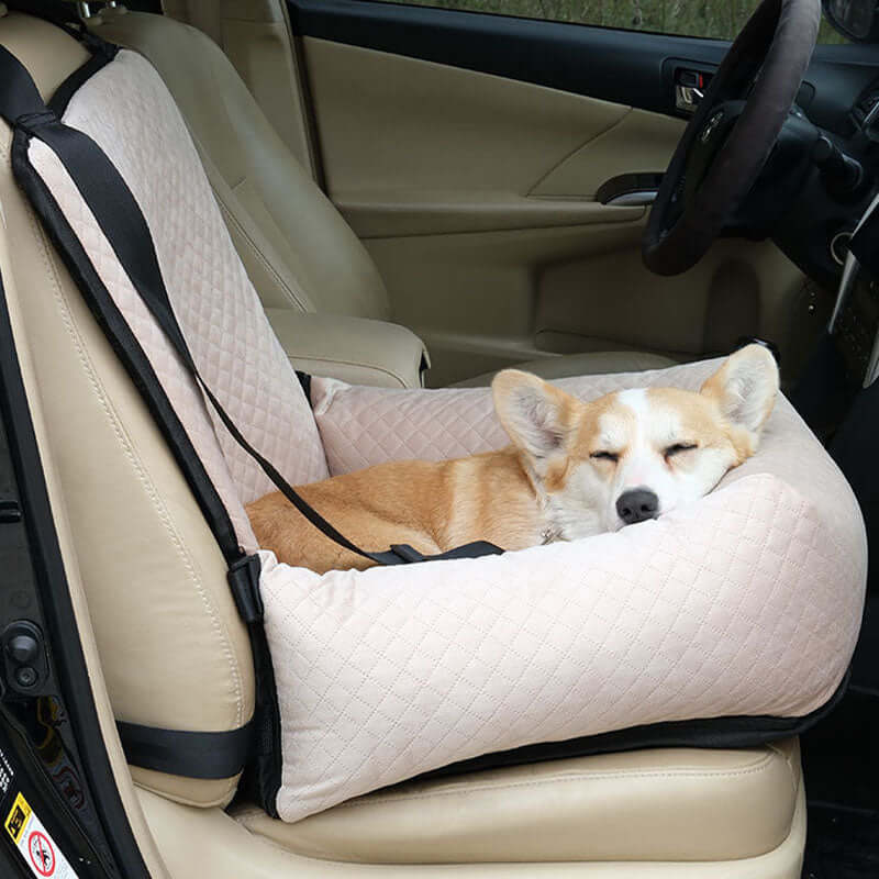 Cama de viaje para mascotas de terciopelo suave grande, asiento de coche para perros, regalos de lujo para perros