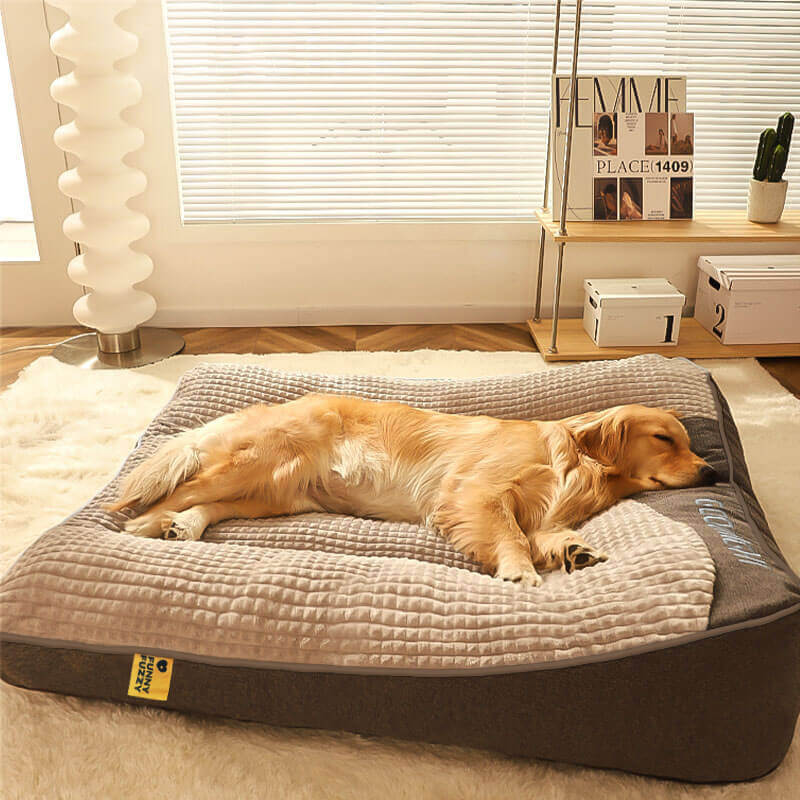 Funda de cama con cojín para perros, protección de la columna vertebral, resistente a los arañazos, gruesa y grande