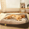 Grand lit de coussin pour chien avec protection de la colonne vertébrale, épais et résistant aux rayures