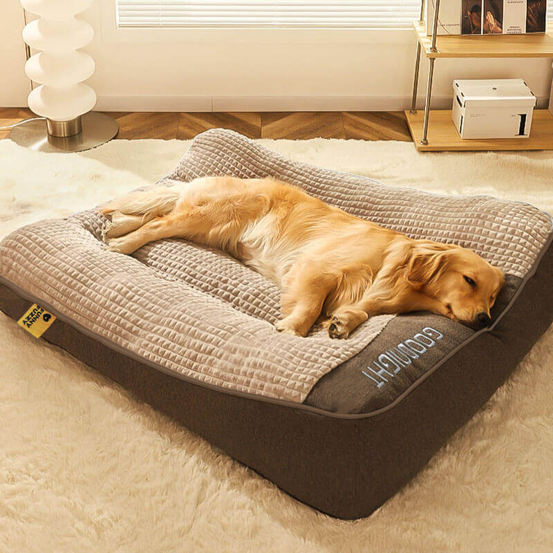 Funda de cama con cojín para perros, protección de la columna vertebral, resistente a los arañazos, gruesa y grande