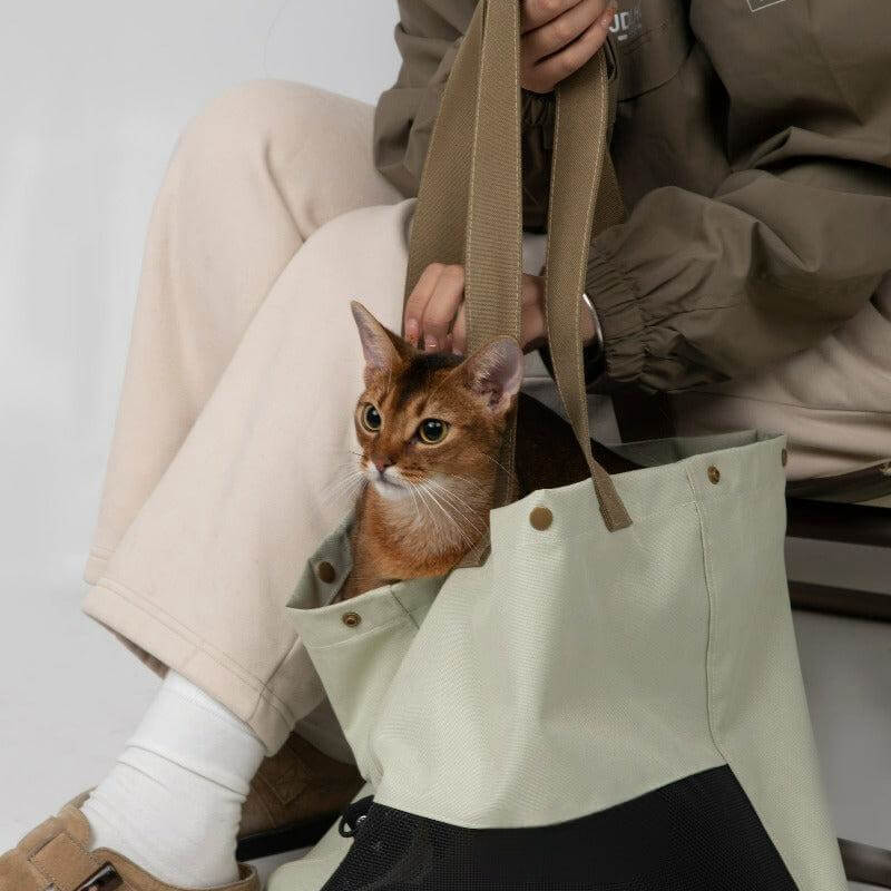 Bolsa portamascotas ligera, bolsa portátil transpirable para gatos de un solo hombro