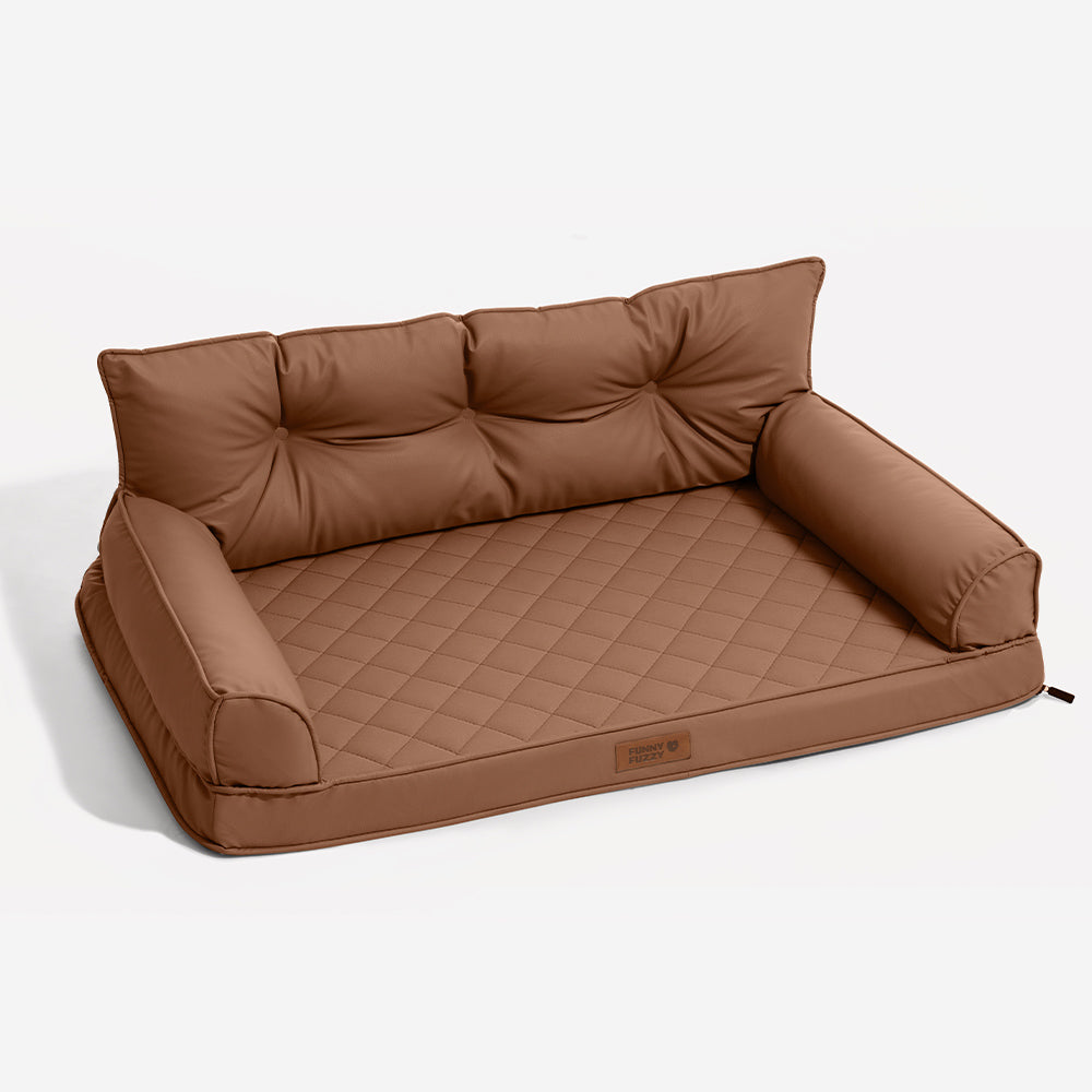 Cama grande para perros ortopédica plegable de cuero sintético Luxe - CoreLounge