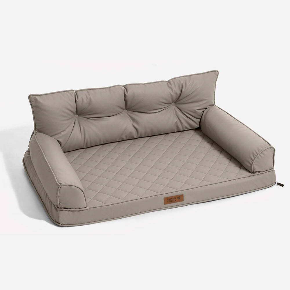 Cama grande para perros ortopédica plegable de cuero sintético Luxe - CoreLounge