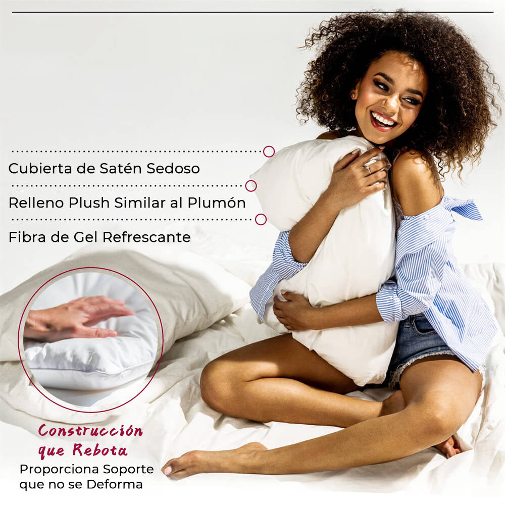 Almohadas de Cama de Hotel de Lujo Soporte para el Cuello Juego de Almohadas Esponjosas