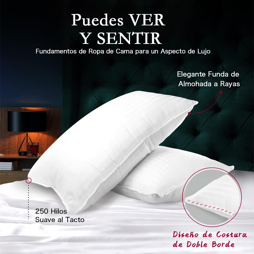 Almohadas de Cama de Hotel de Lujo Soporte para el Cuello Juego de Almohadas Esponjosas