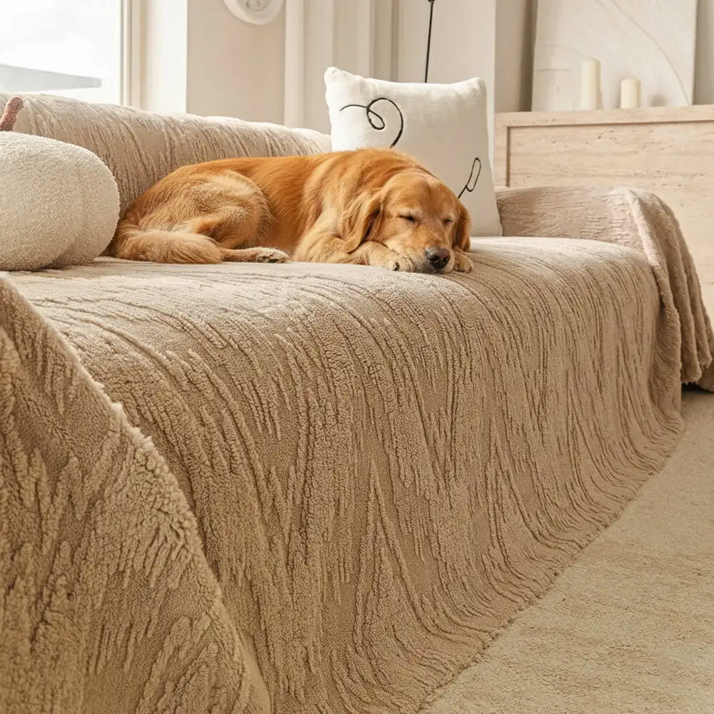 Luxury Nordic Jacquard Fleece Thickened Anti-Scratch Couch Cover