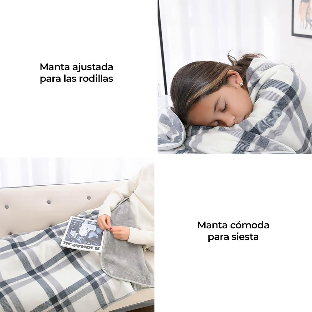 Manta para siesta multiusos de franela suave a cuadros clásica