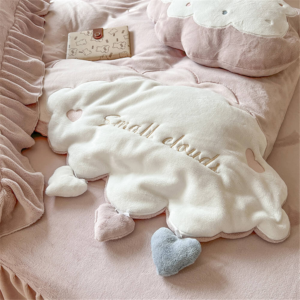 Juego de sábanas bordadas Milk Velvet Cloud Comfort con faldón de cama