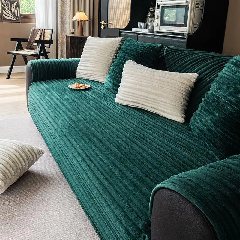 Chenille Art Corrugated Breatable No-Slip Couch Cover Coach