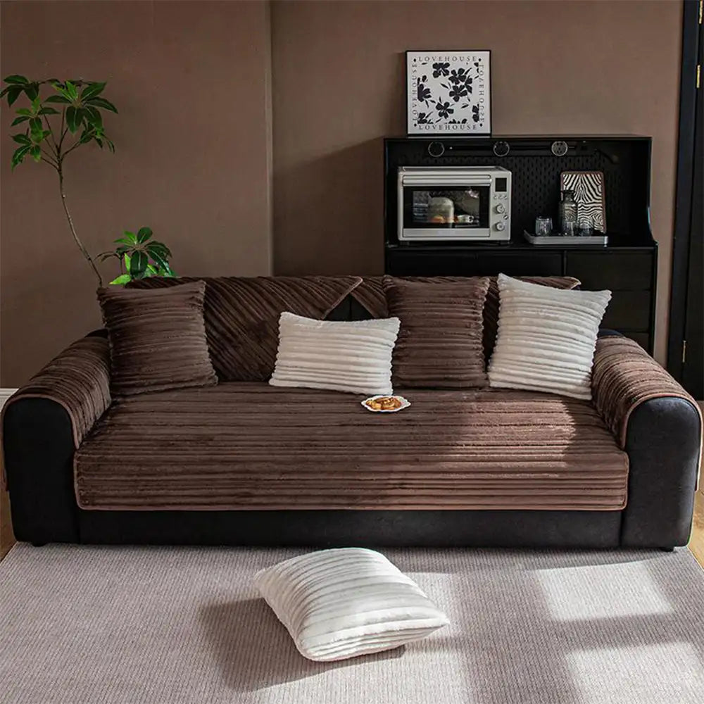 Chenille Art Corrugated Breatable No-Slip Couch Cover Coach