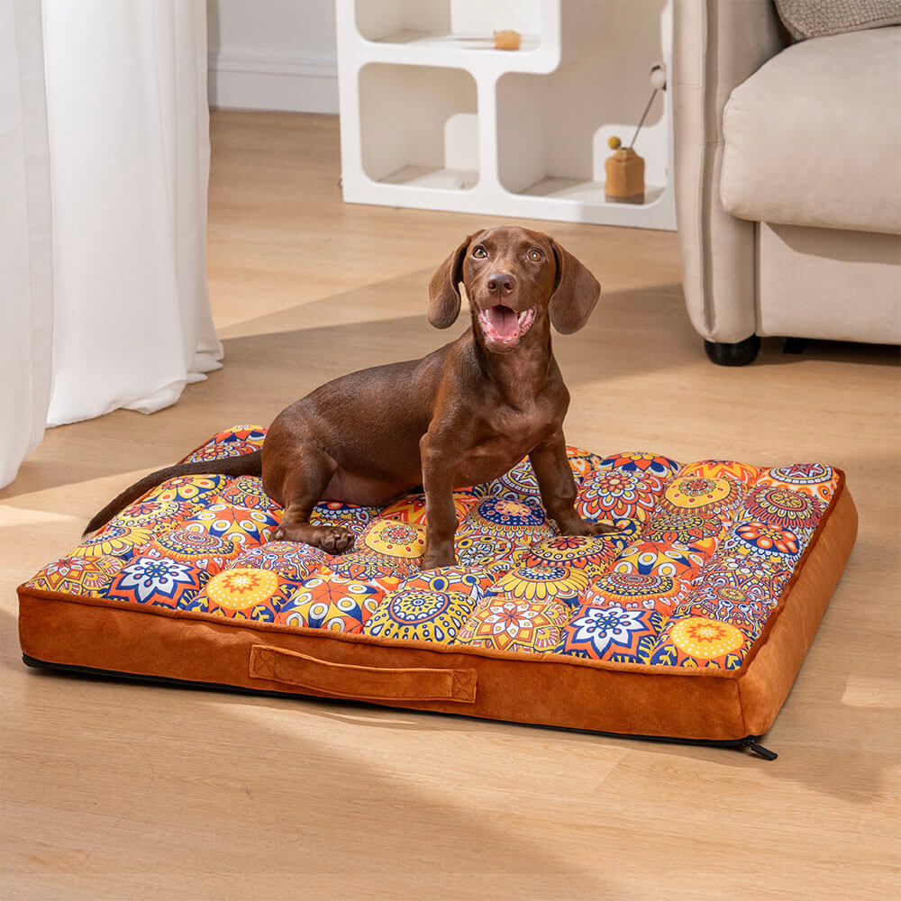 Cama para perros con almohada ortopédica cómoda y gruesa de soporte completo marroquí