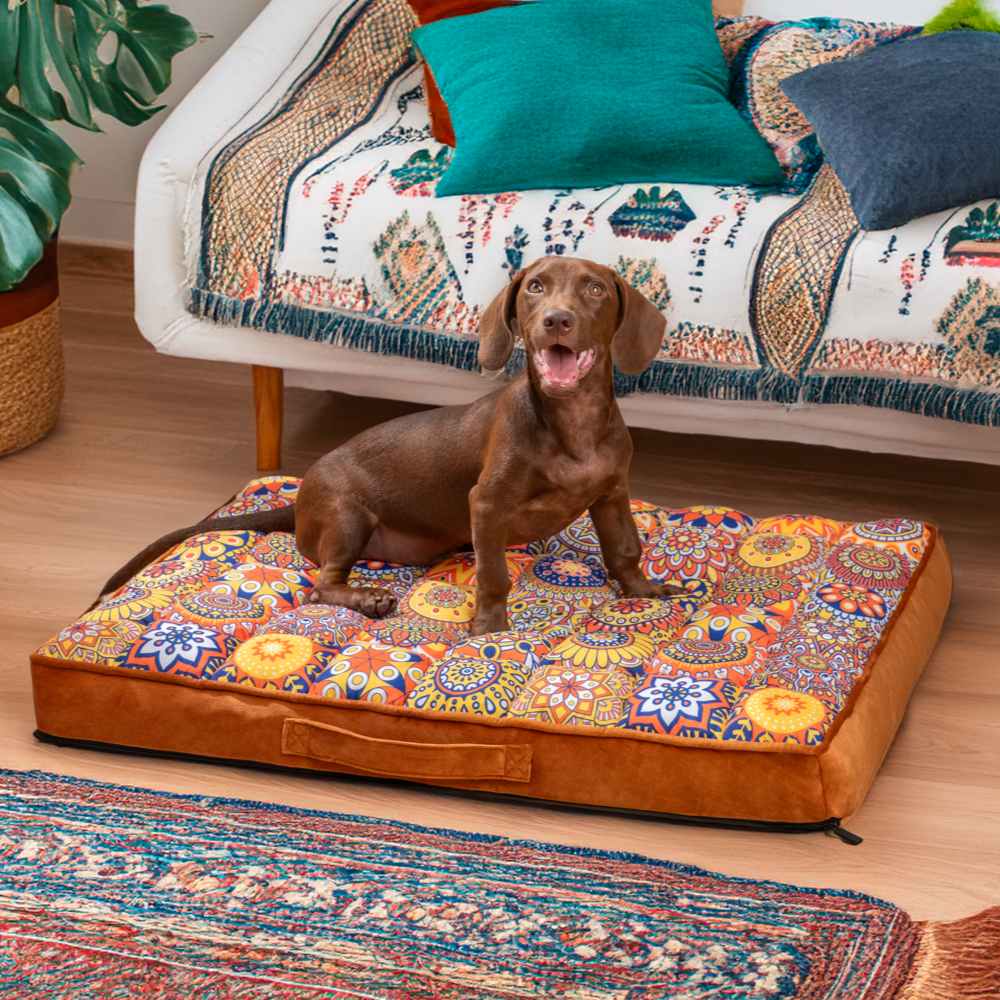 Cama para perros con almohada ortopédica cómoda y gruesa de soporte completo marroquí