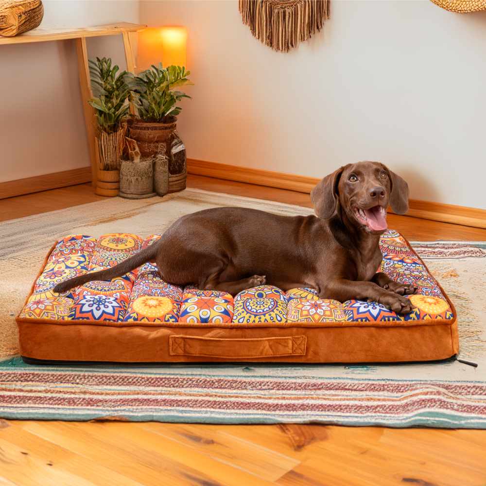 Cama para perros con almohada ortopédica cómoda y gruesa de soporte completo marroquí