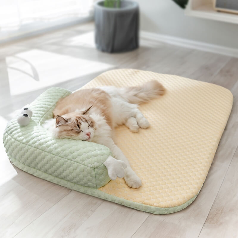 Cama para perros con protección de cuello y cama para mascotas con enfriamiento natural