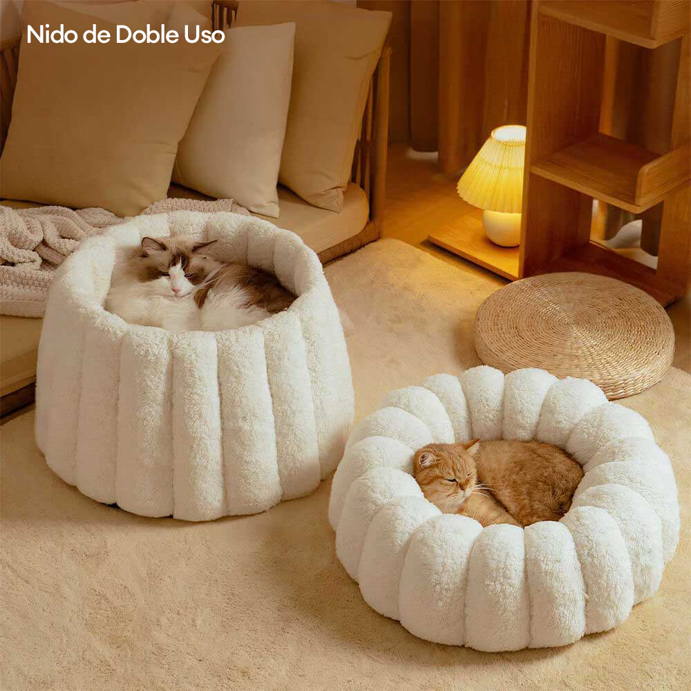 Cama semicerrada multiusos para gatos, cálida y agradable para la piel, con soporte completo