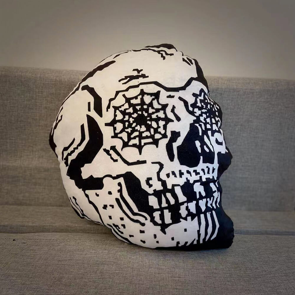 Adorno decorativo para sofá con forma de calavera y fantasma espeluznante de Halloween