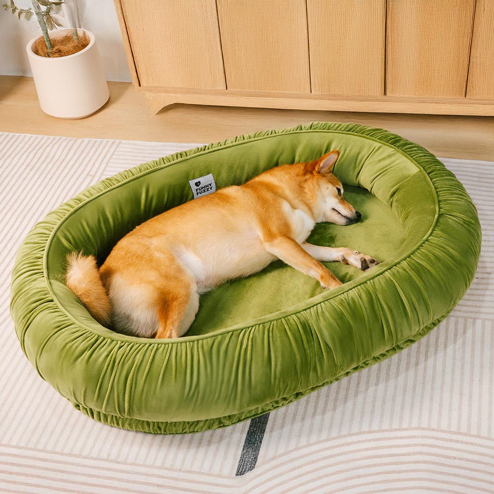 Cama desmontable para perros y gatos con soporte ortopédico ovalado y acogedora