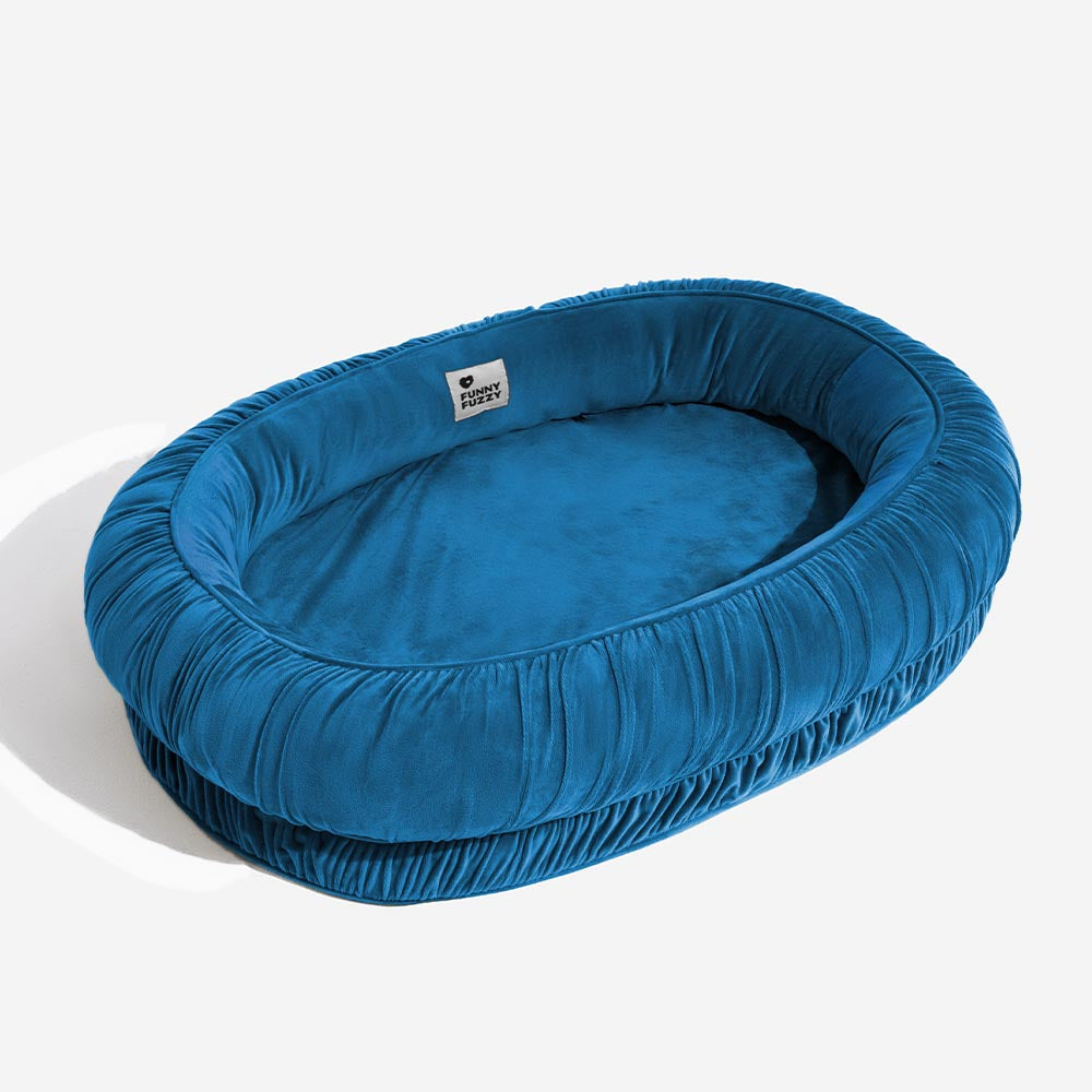 Cama desmontable para perros y gatos con soporte ortopédico ovalado y acogedora