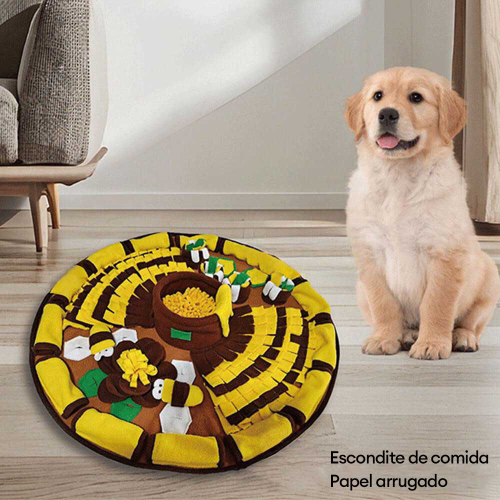 Alfombrilla olfativa para perros con forma de tarro de miel que chirría y se alimenta lentamente