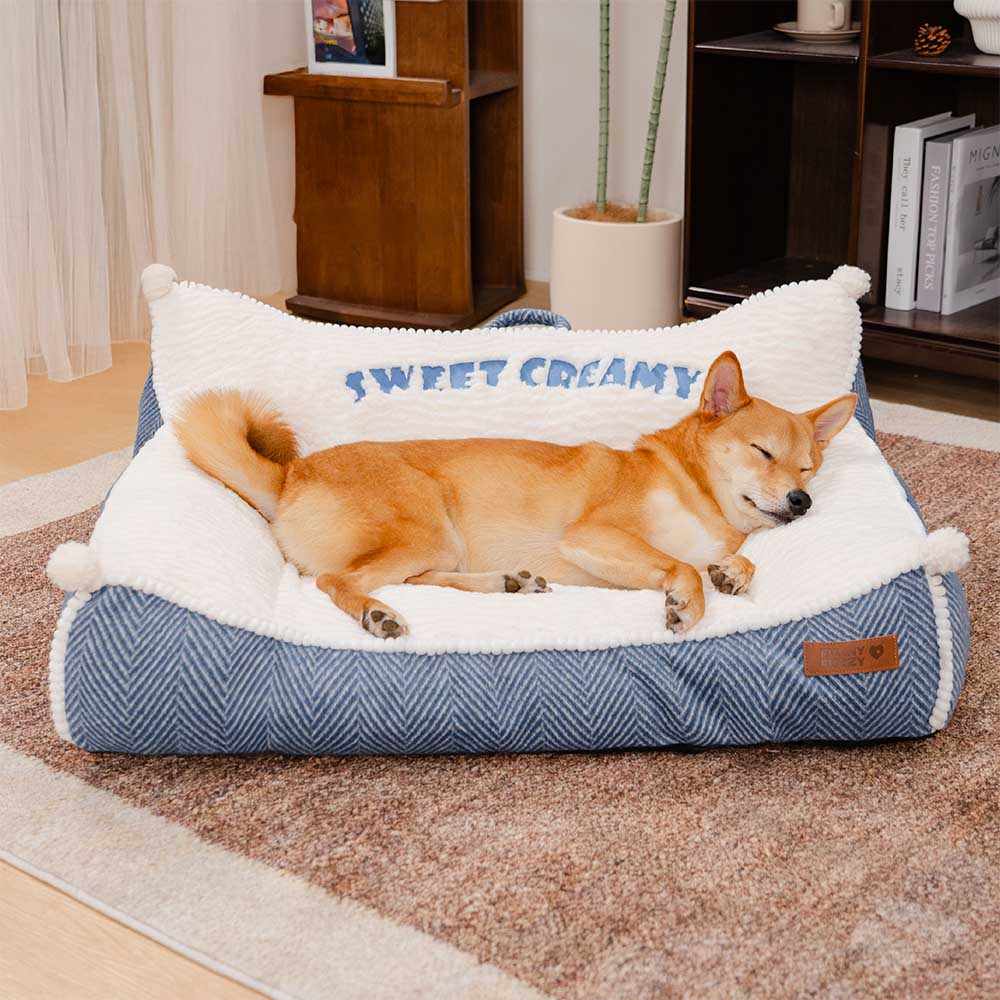 Sofá cama para perros con relleno de felpa lavable - Sweet Creamy