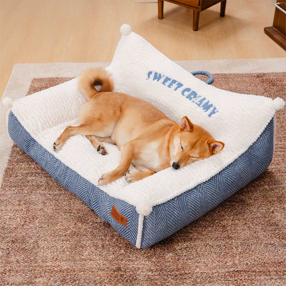 Sofá cama para perros con relleno de felpa lavable - Sweet Creamy