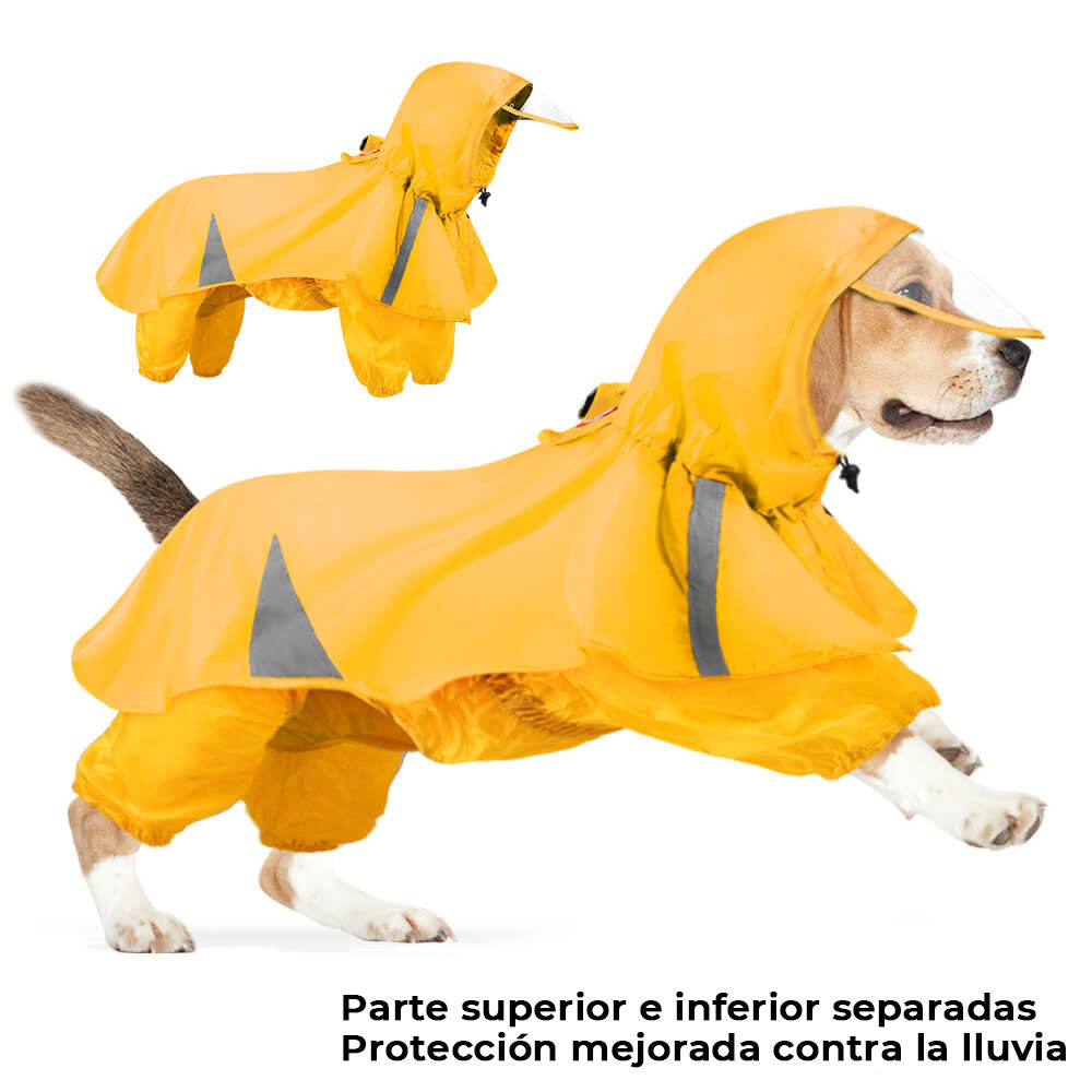 Chubasquero reflectante a prueba de viento e impermeable con capucha para perro