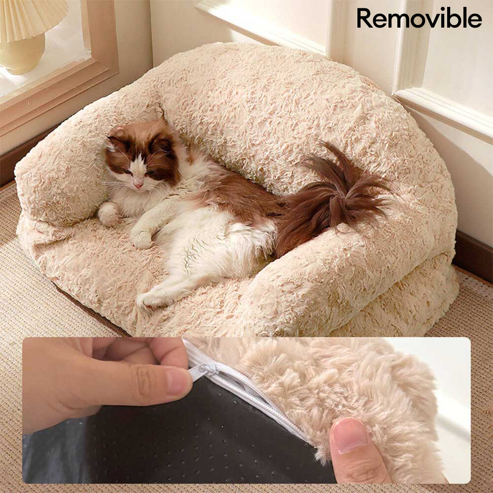 Cómodo sofá cama para perros y gatos, extraíble, lavable y cálido con soporte completo