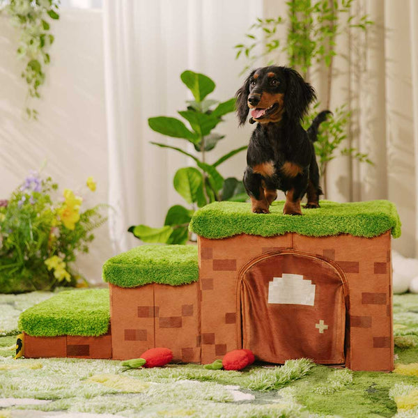 Escaleras de mascotas plegadas de píxeles retro con almacenamiento - Bloody Pawgame